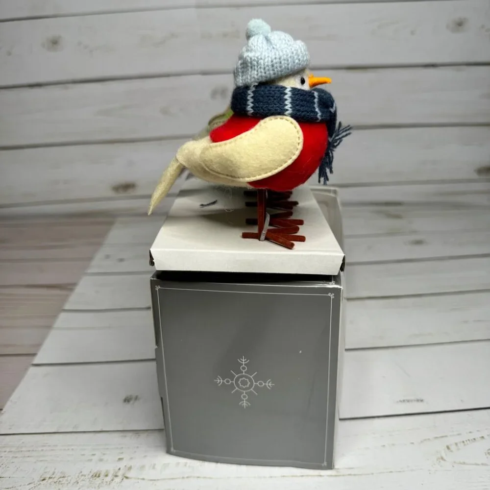 3pc‎ Featherly Friends Mini Fabric Christmas Bird Figurine Wondershop Natural